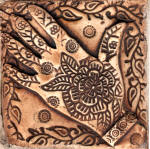 hand 4 in rose brown stain