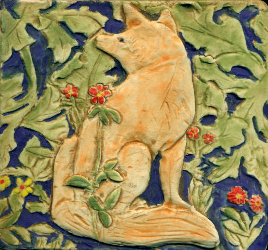 William Morris Fox tile from the Forest Tapestry