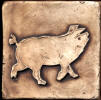 pig walking 2 brown stain