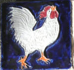 rooster crowing whie cobalt white